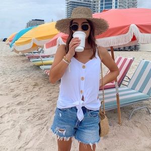 Shop Priceless White Button Down Cami